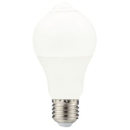 Bec LED Hoff clasic A60 E27 10W 800lm lumina rece 6000 K, cu senzor de miscare