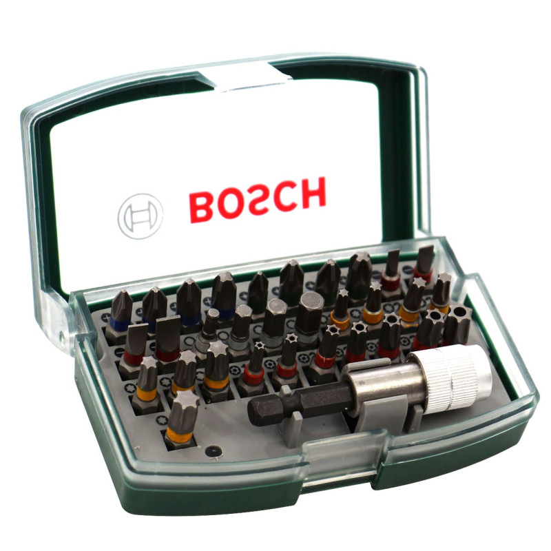 Set 31 biti pentru insurubare, Bosch, cu suport universal, 25 mm, 32 piese