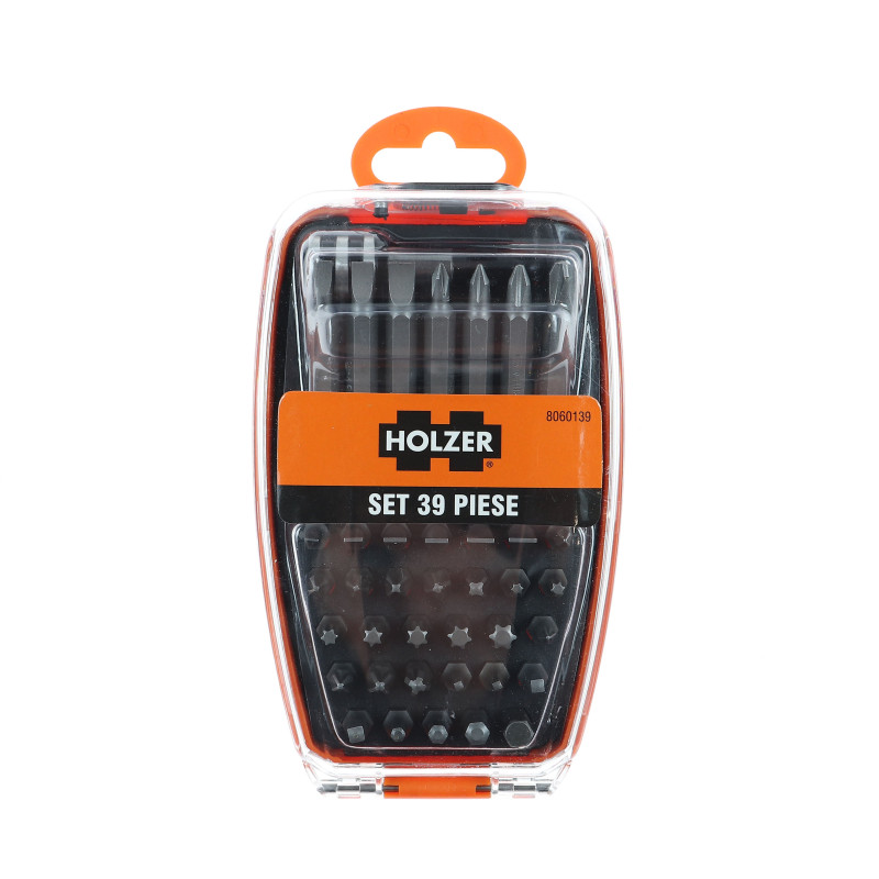 Set 38 biti pentru insurubare, Holzer 8060139 , cu adaptor magnetic, 32 piese