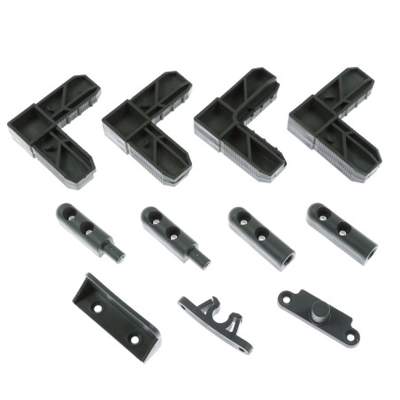 Set accesorii plasa insecte / tantari + coltare, plastic, gri antracit