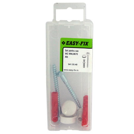 Set montaj vas WC, Easy-Fix MNL0670, alb