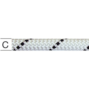 Sfoara polipropilena, impletita, alb + negru, 9 mm