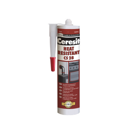 Silicon Ceresit CS 28, rosu, rezistent la temperatura, 280 ml