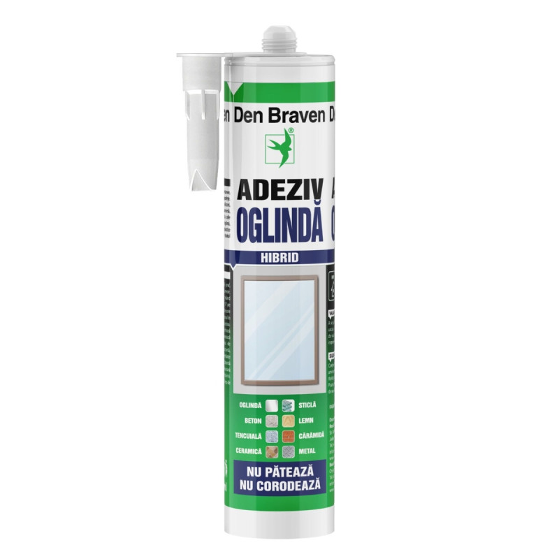 Silicon pentru oglinzi, bej, Den Braven Mirrorfix - SBR, interior / exterior, 280 ml
