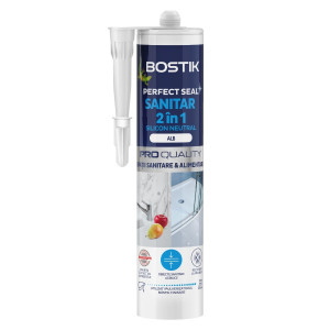 Silicon sanitar, alb, Bostik Sanitar Silicon Neutral, interior, 280 ml