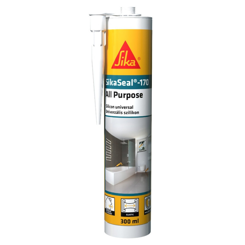 Silicon sanitar, alb, Sika SikaSeal-170, interior / exterior, 300 ml