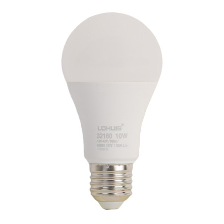 Bec LED Lohuis clasic A60 E27 10W 1000lm lumina rece 6500 K, 12V - 42V
