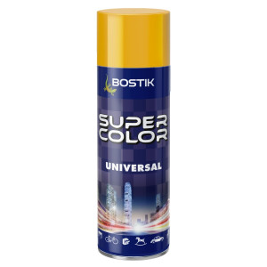 Spray vopsea acrilica Bostik Super Color Universal, interior / exterior, galben auriu RAL1004, 400 ml