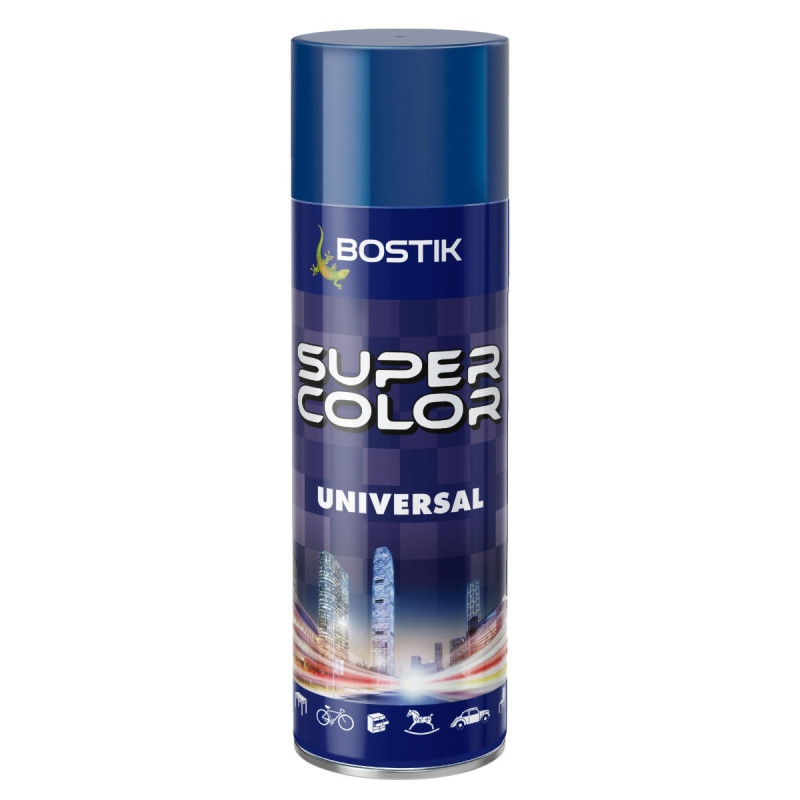 Spray vopsea acrilica Bostik Super Color Universal, interior / exterior, ultramarin RAL5002, 400 ml