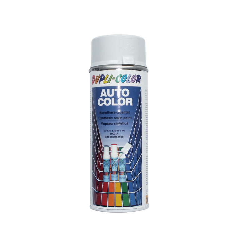 Spray vopsea auto Dacia, Dupli-Color, alb casablanca, interior / exterior, 350 ml