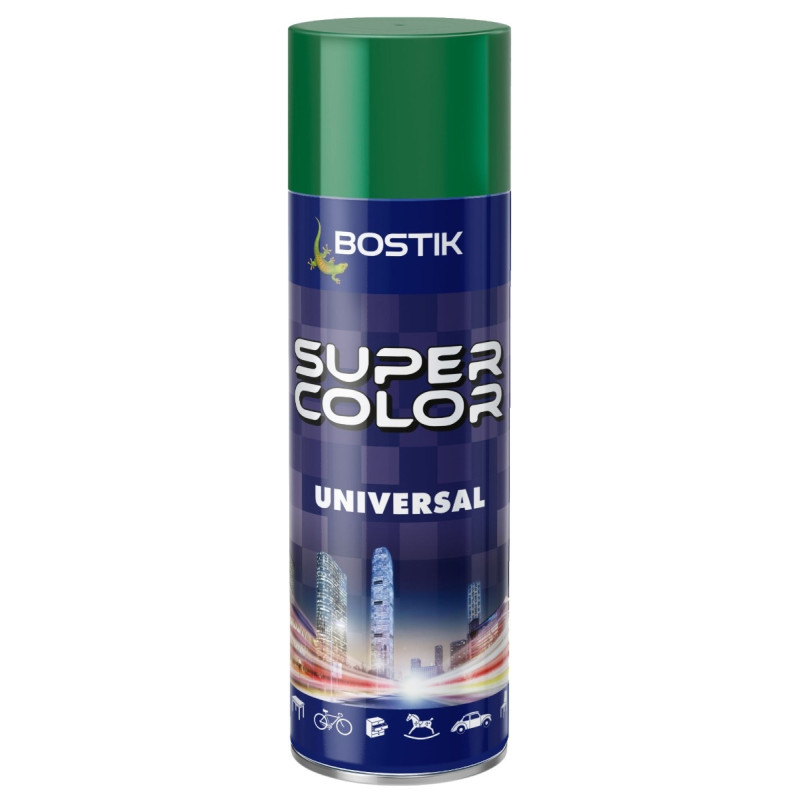 Spray vopsea, Den Braven Super Color Universal, verde smarald RAL 6001, interior / exterior, 400 ml