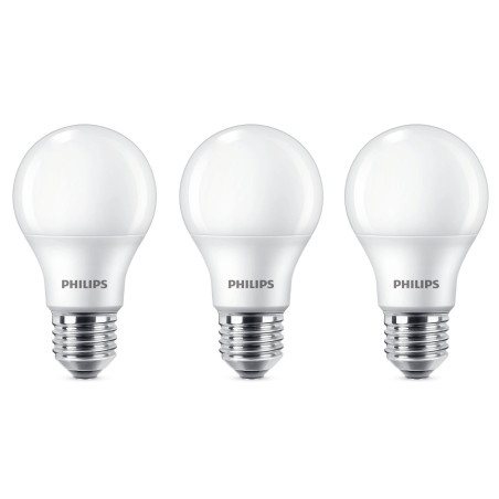 Bec LED Philips clasic A60M E27 8W 806lm lumina neutra 4000 K - 3 buc