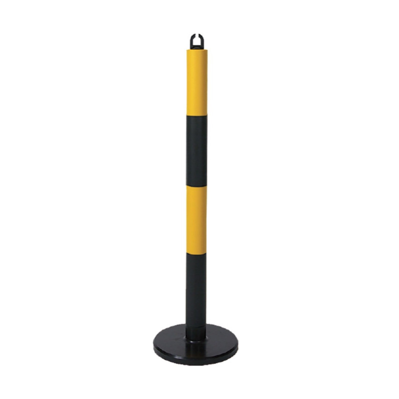 Stalp delimitare moale din spuma de cauciuc, negru / galben, GP-03, 880 x 60 mm