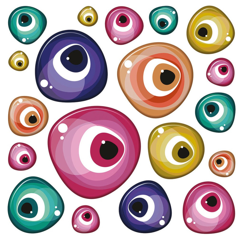 Sticker decorativ perete, camera copii, Ochi, SS3856, 30 x 30 cm