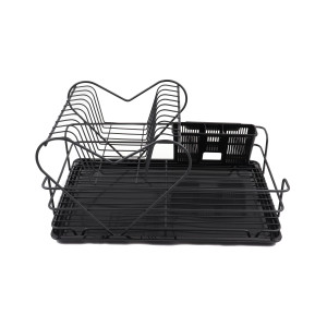 Suport bucatarie, pentru vase, Tekno-tel, KB011B, cromat, 33 x 48 x 26 cm + tava + Suport bucatarie, tacamuri