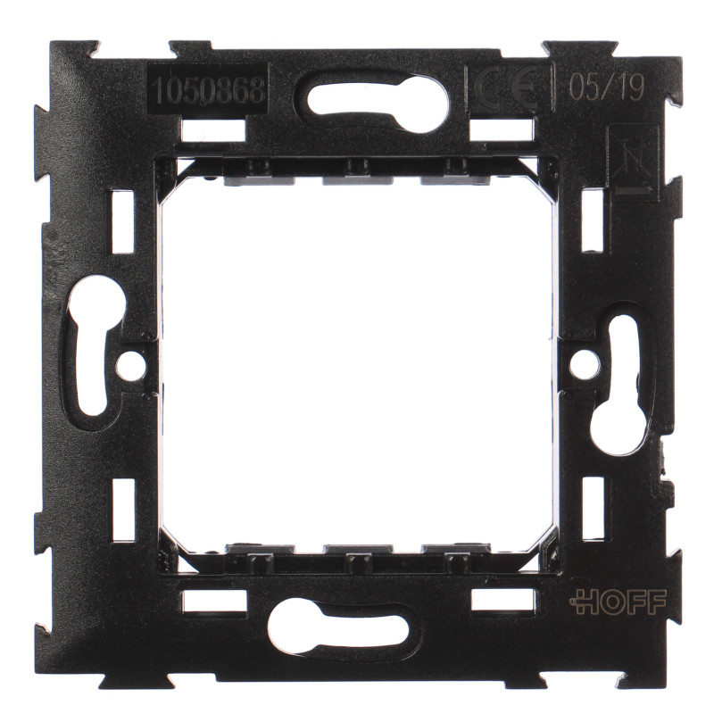Suport Hoff, 2 module, neagra, 73 x 73 x 15 mm, pentru rama priza / intrerupator