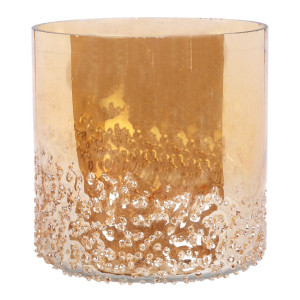 Suport lumanare, A54413290, sticla, auriu, 10 x 10 cm