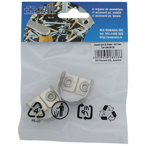 Suport metalic lateral, pentru bara haine , D 25 mm, set 2 bucati