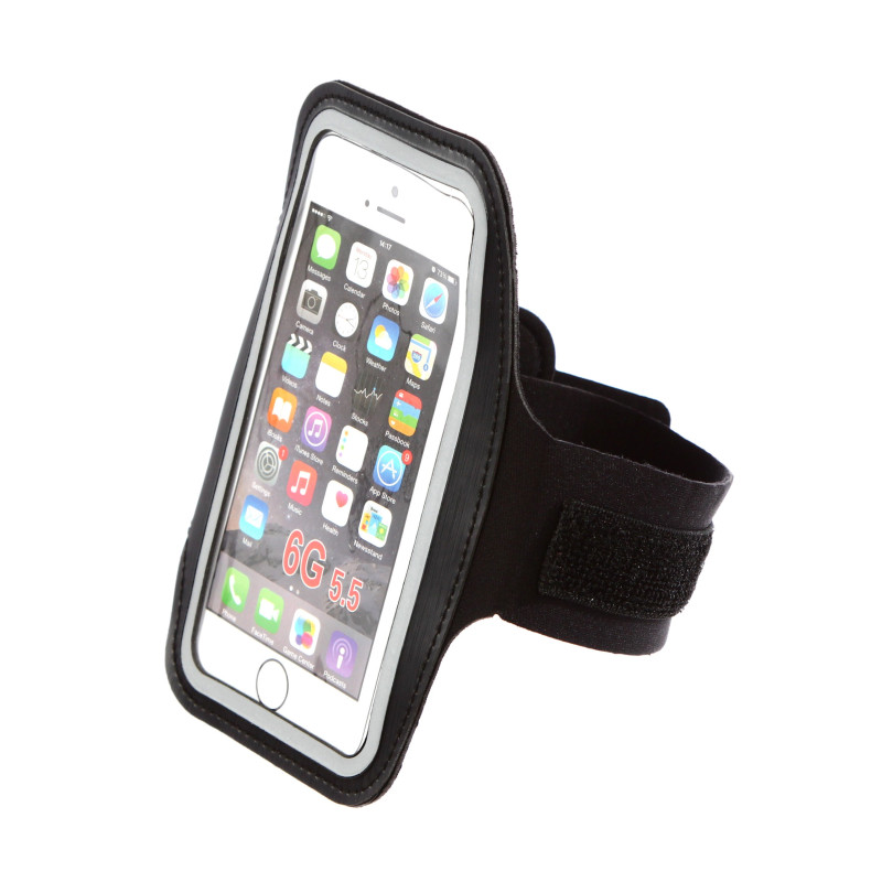 Suport pentru telefon Qizo, cu prindere pe brat, piele + pvc