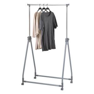 Suport / stander haine HG65D cu bara umerase, metal + plastic, 89 x 49 x 99 / 167 cm
