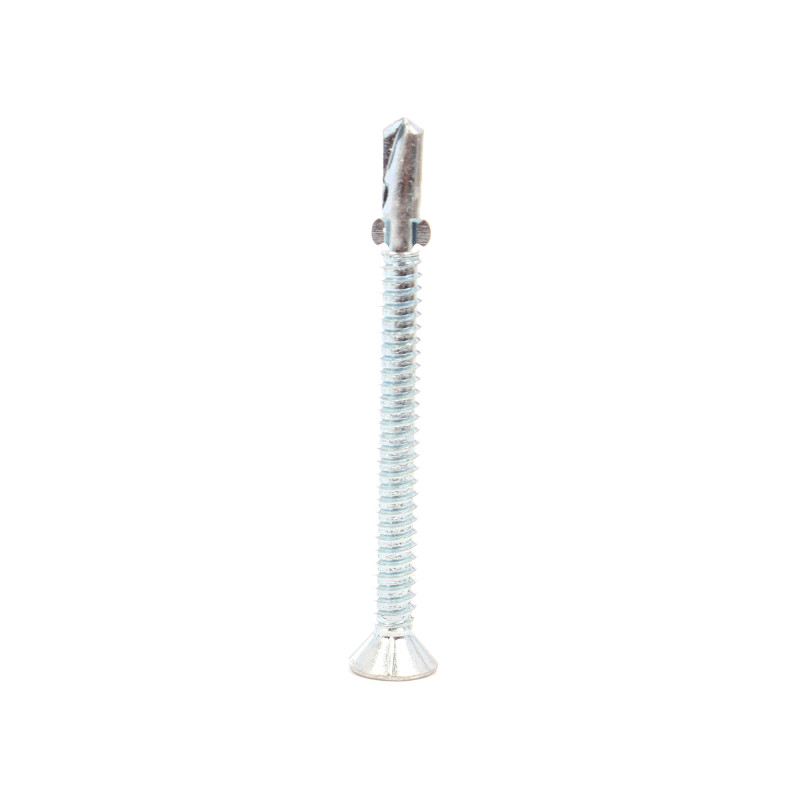 Surub autoforant, cu cap inecat si aripi, din otel, 6.3 x 65 mm