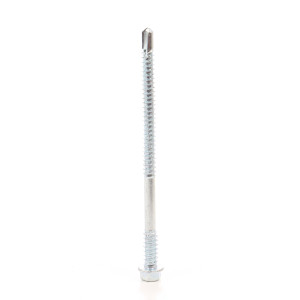 Surub autoforant, pentru panouri, cu cap hexagonal, din otel, zincat alb, SW8, 6.3/5.5 x 100 mm