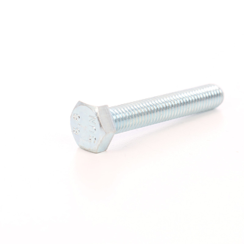 Surub cu cap hexagonal, filetat complet, otel, zincat alb, M10 x 50 mm