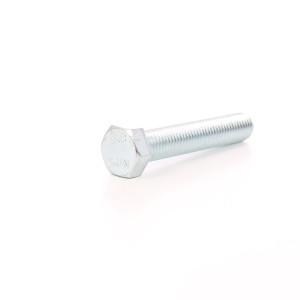 Surub cu cap hexagonal, filetat complet, otel, zincat alb, M18 x 80 mm