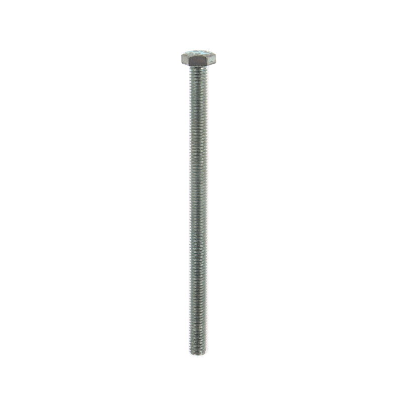 Surub cu cap hexagonal, filetat complet, otel, zincat alb, M8 x 130 mm