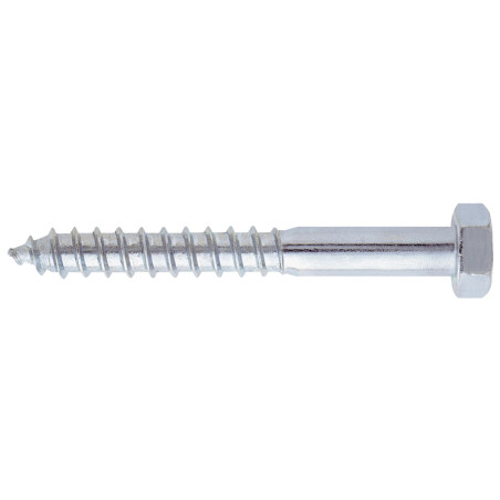 Surub pentru lemn, cu cap hexagonal, Friulsider, zincat alb, 6 x 80 mm