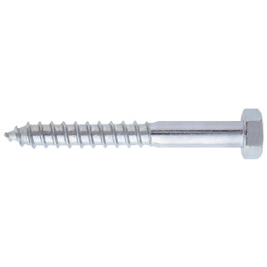 Surub pentru lemn, cu cap hexagonal, Friulsider, zincat alb, 8 x 80 mm