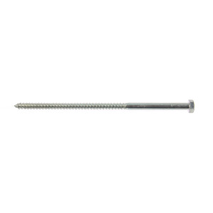 Surub pentru lemn, cu cap hexagonal, zincat alb, 12 x 280 mm