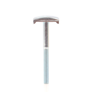 Surub pentru panou gard, cu cap T, din otel, zincat alb, M8 x 80 mm