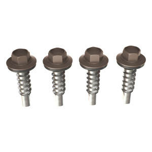 Surub pentru tigla metalica, autoforant, Bilka, maro inchis (RAL 8019), 4.8 x 20 mm, 250 bucati