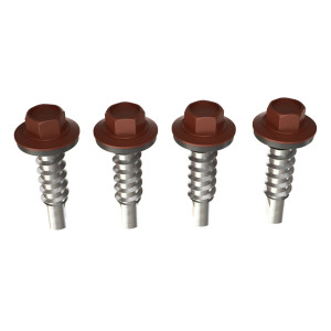 Surub pentru tigla metalica, autoforant, Bilka, maro (RAL 8017), 4.8 x 20 mm, 250 bucati