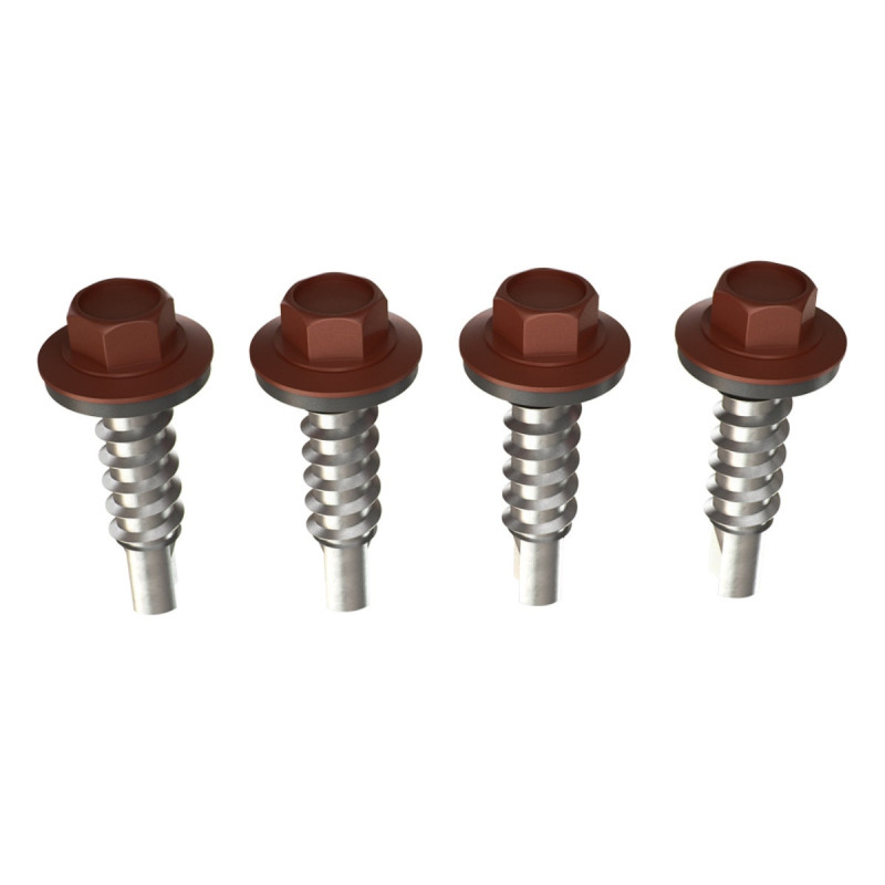 Surub pentru tigla metalica, autoforant, Bilka, maro (RAL 8017), 4.8 x 20 mm, 250 bucati