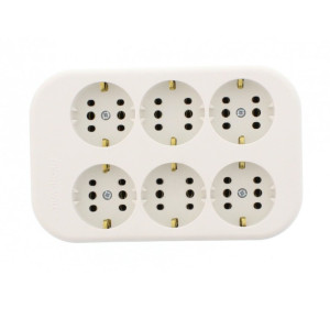Bloc Legrand Moes 053424, 6 prize, contact de protectie, alb