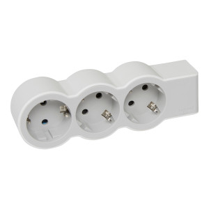 Bloc Legrand Moes 694573, 3 prize, contact de protectie, alb + gri