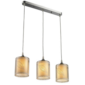 Suspensie Natura LY-3238, 3 x E27, gri, moderna