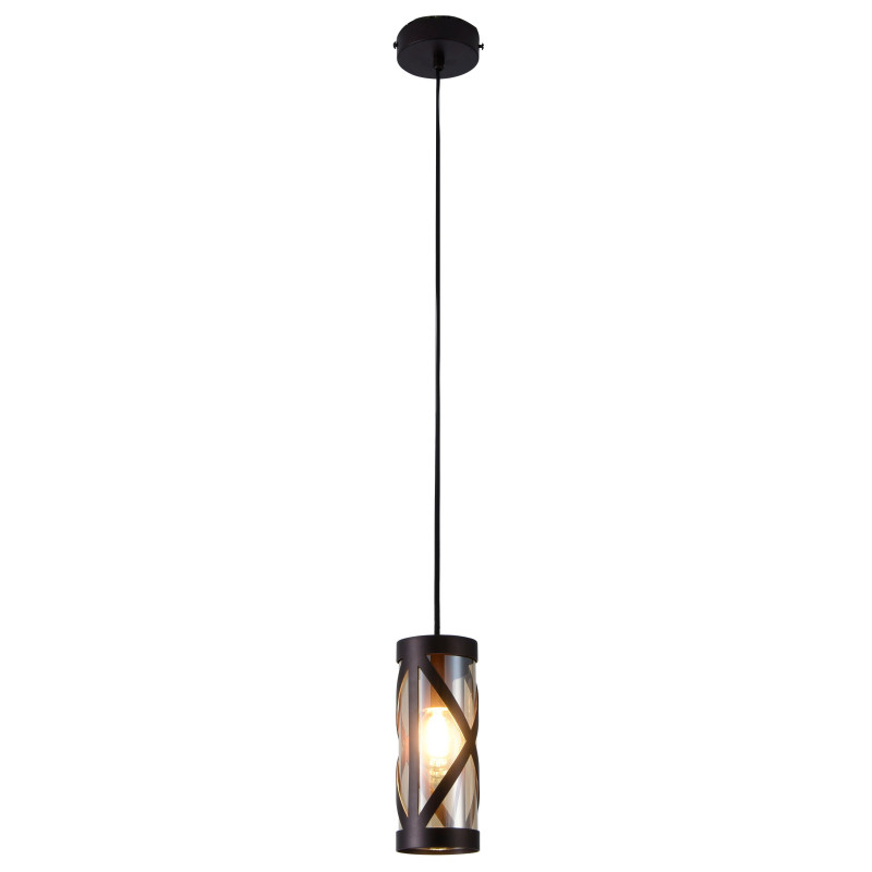 Suspensie Oberon 5338, 1 x E14, cafeniu + fumuriu, industriala