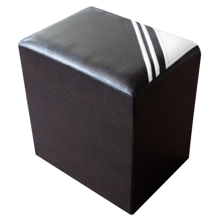 Taburet Bandy, fix, dreptunghiular, imitatie piele wenge, 40 x 30 x 42 cm