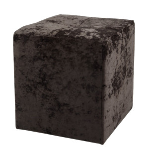 Taburet Cool, fix, patrat, stofa, maro, 35 x 35 x 36 cm