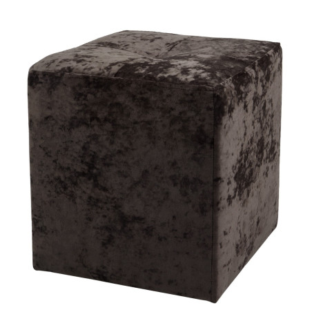 Taburet Cool, fix, patrat, stofa, maro, 35 x 35 x 36 cm