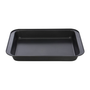 Tava cuptor, otel, dreptunghiulara, gri, 37.5 x 25.5 x 5.5 cm, antiaderenta