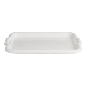Tava dreptunghiulara pentru servire, plastic, Alisan Lux, alb, 36.5 x 25 x 2.5 cm