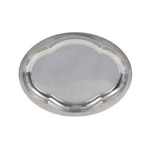Tava ovala pentru servire, din inox, 176, gri, 26 x 19.5 x 2 cm