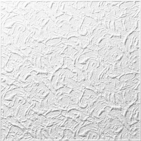 Tavan fals decorativ, polistiren expandat, F Paris, clasic, alb, 50 x 50 x 0.8 cm