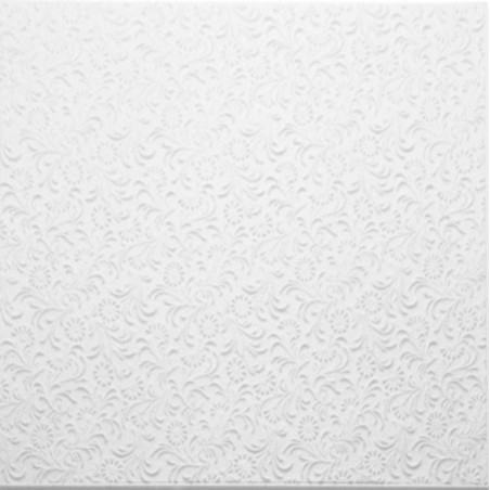 Tavan fals decorativ, polistiren expandat, T107, modern, alb, 50 x 50 x 1 cm