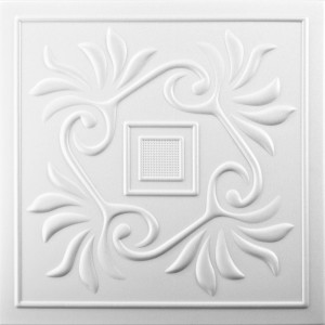 Tavan fals decorativ, polistiren extrudat, 0859, clasic, alb, 50 x 50 x 0.4 cm