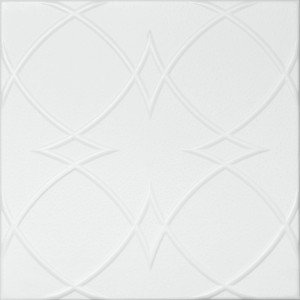 Tavan fals decorativ, polistiren extrudat, VTM 0852, modern, alb, 50 x 50 x 0.35 cm
